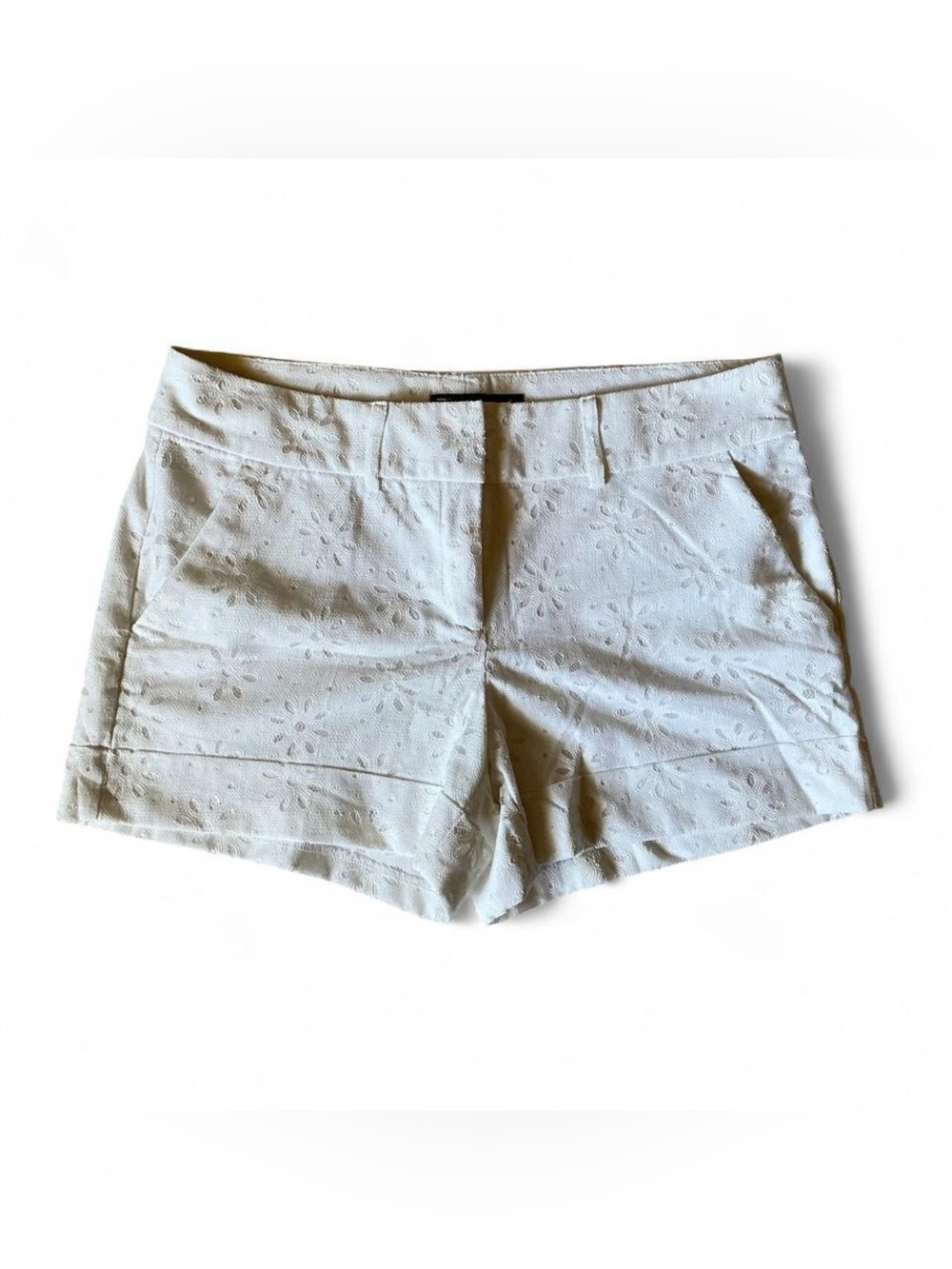 NY&Co White Flower Shorts - M